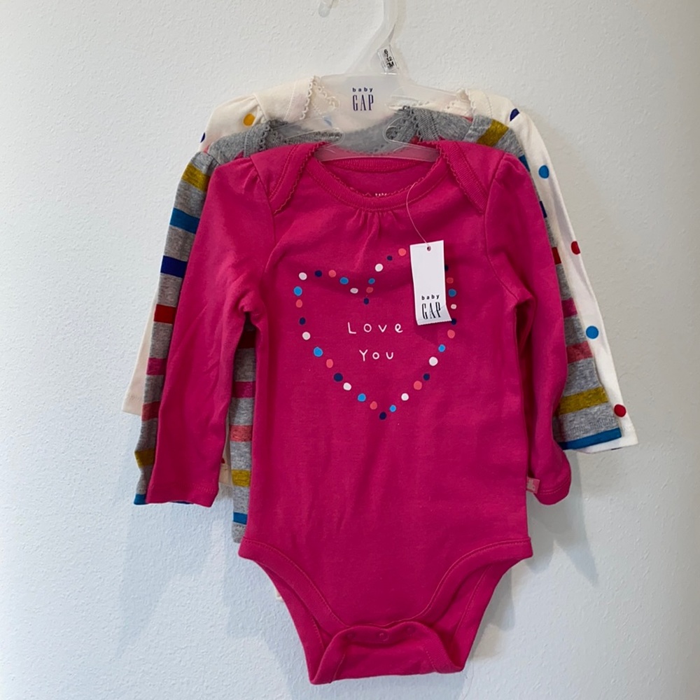 New Baby GAP bodysuits - set of 3